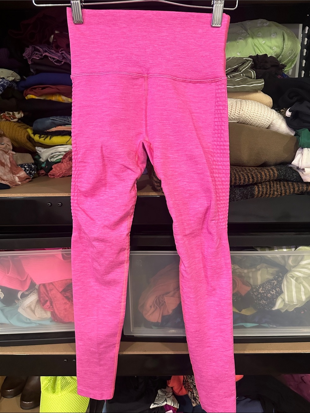 Alphalete high Waist Hot Pink neon Leggings size small gym lift